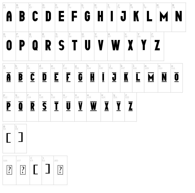 Tipo Capital1 St font map
